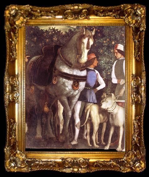 framed  Andrea Mantegna Servant with horse and dog, ta009-2